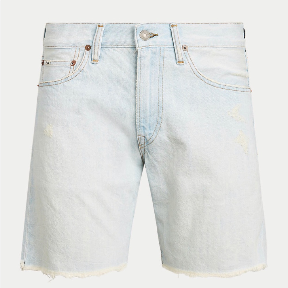 Polo Ralph Lauren Mens The Sullivan Slim 7,5 inch Distressed Denim Short